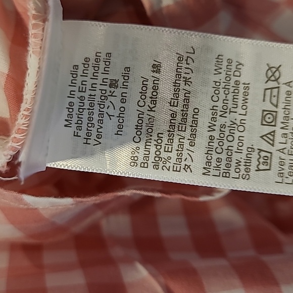 J Crew Pink Checkered Short Sleeve Blouse XXL - Picture 5 of 5